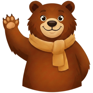 Mishka the bear waving